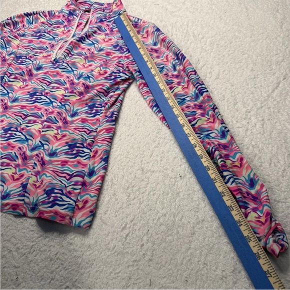 Tzu Tzu 1/4 Zip Women’s Pullover Jacket Multicolor Medium Rouched Sleeve - Picture 10 of 10